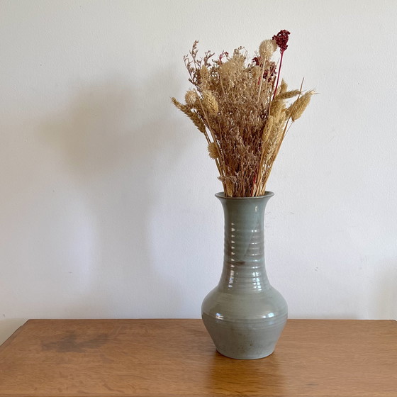 Image 1 of Signed glazed stoneware vase