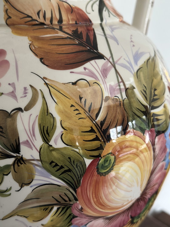 Image 1 of Large hand-painted Italian ceramic amphora – Bassano tradition