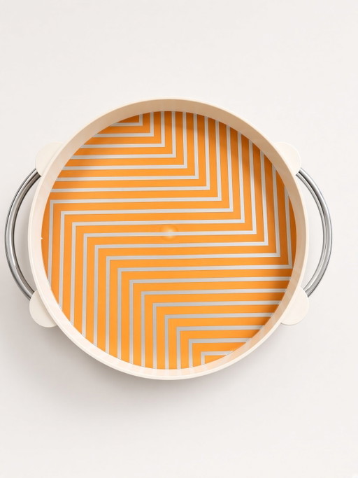 Plateau rond vintage WMF Polytherm très rare - Matteo Thun 1986 | Memphis Group Postmodern – tafelaccessoires, Plastic