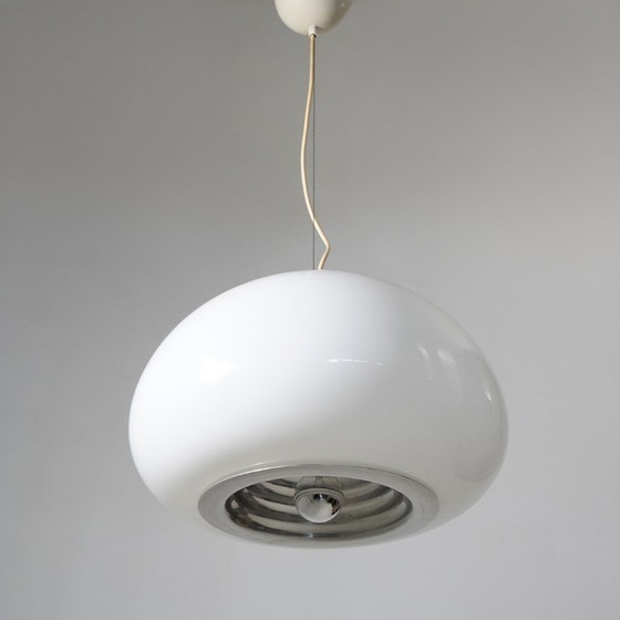 Image 1 of Lustre « Noir et Blanc » des frères Castiglioni pour Flos, années 1960
