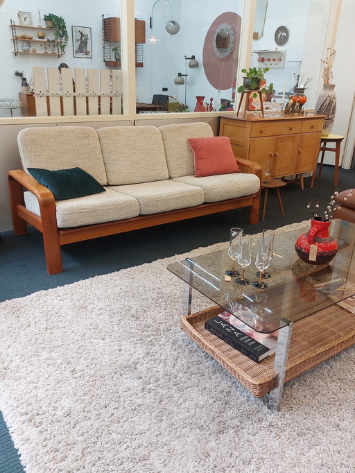 Canapé trois places Vintage Danish Design Teck 70s