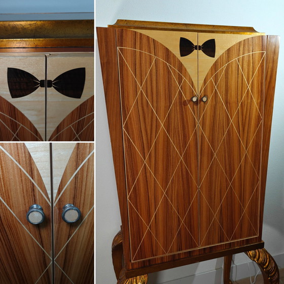 Image 1 of Elegante mueble bar estilo smoking con iluminación de Jansen Furniture: palisandro y arce, pan de oro