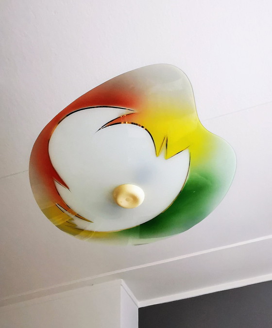 Image 1 of 1960er Jahre Deckenlampe, Glas