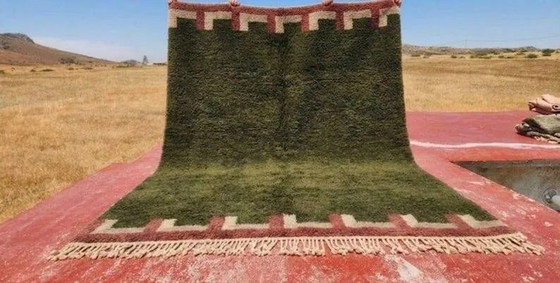 Moroccan Berber rug in khaki green and ecru 300x200 cm – handmade – Rugs & carpets, Wool, Cotton, Vintage (photo 7 of 7)