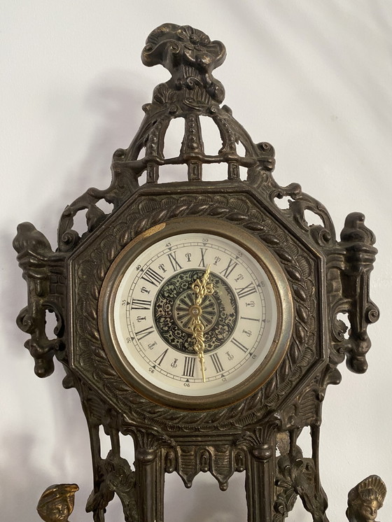 Image 1 of Vintage Lowental Heavy Duty Cast Brass Tab Le Mantle Clock