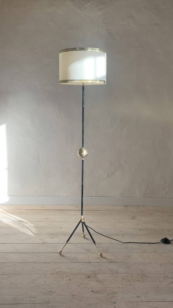 Messing statief vloerlamp – Vloerlampen, Brass, Vintage (photo 9 of 9)