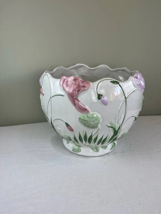 Importante vaso per piante in ceramica smaltata – Vasi per piante, Porcelain, Art Nouveau (photo 4 of 10)