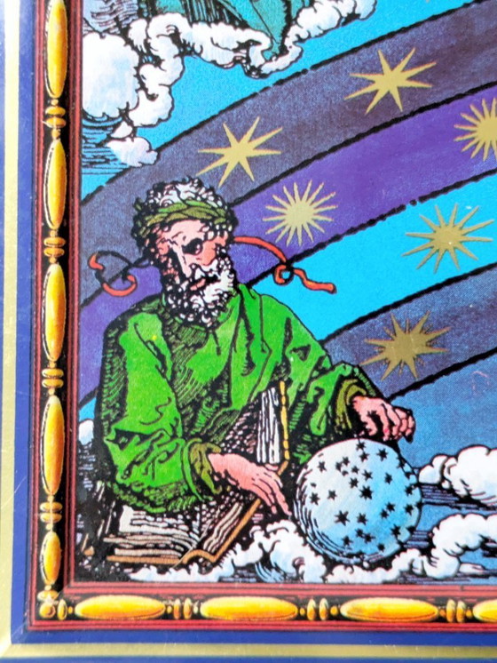 Image 1 of Vintage blikken doos met Duitse dierenriem | Hemels decor uit de jaren 60