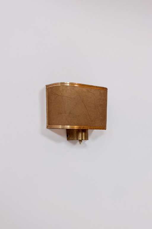 Vintage Wandleuchte aus patiniertem Messing, Frankreich, 1960
