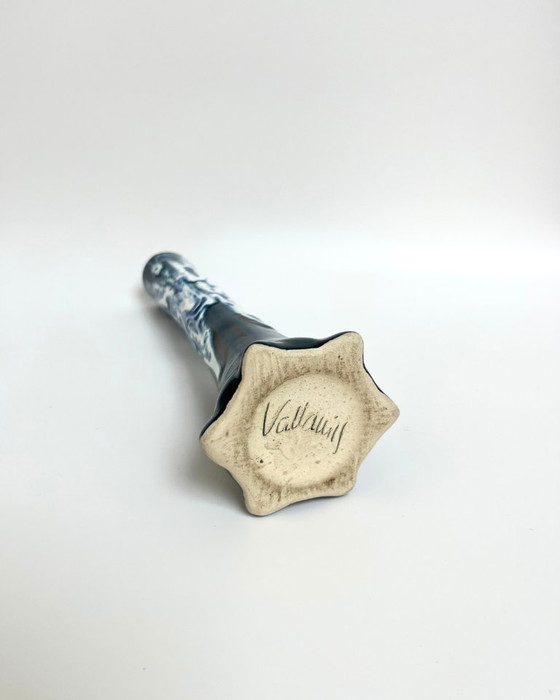 Image 1 of Vaso vintage Vallauris Fat Lava – ceramica francese, monofloreale, design moderno anni '60