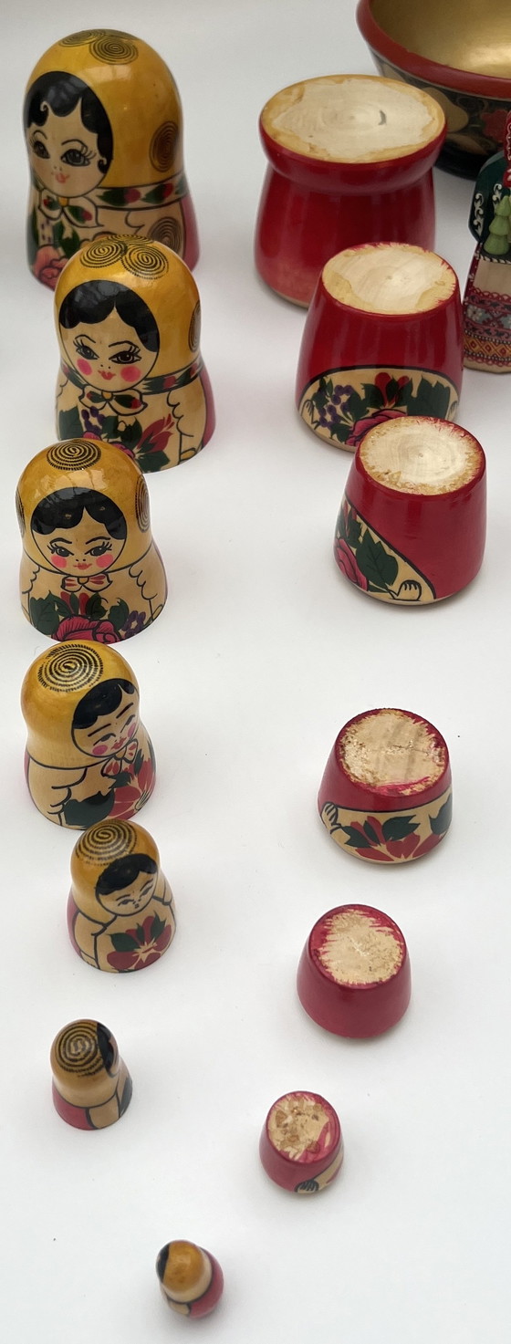 Image 1 of Ampia collezione di bambole matrioska d'epoca – bambole di legno dipinte a mano, circa anni '70/'80