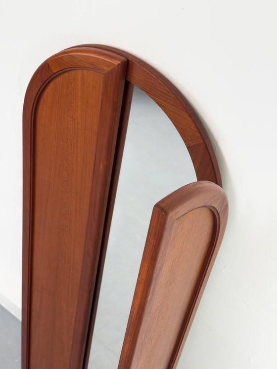 Vintage Foldable Teak Mirror from Fakse Furniture, 1960s – Wood, Glass (photo 5 of 12)