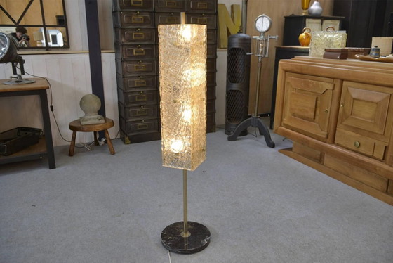 Floor lamp by Pierre Disderot for Dallux, resin and marble, 1960s., Floor lights, Metal, Beige, Vintage (photo 3 of 3)