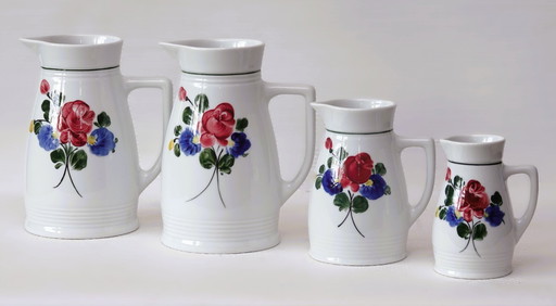 4 jugs + 11 cups - Lillien Porzellan Austria - model Alpenflora