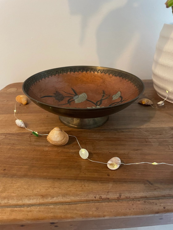Geëmailleerde cloisonné messing schaal – Schalen, Brass (photo 3 of 3)