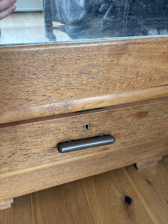 Image 1 of Teakhouten kast met spiegel