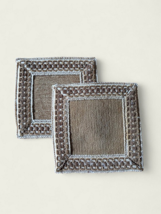 Image 1 of 3-piece vintage tablecloth set from the 60s/70s – Brown/Beige – Warm & Nostalgic