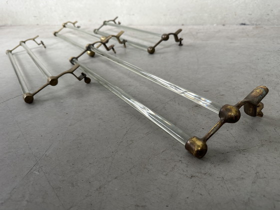 Image 1 of Porta asciugamani Art déco - vetro e ottone