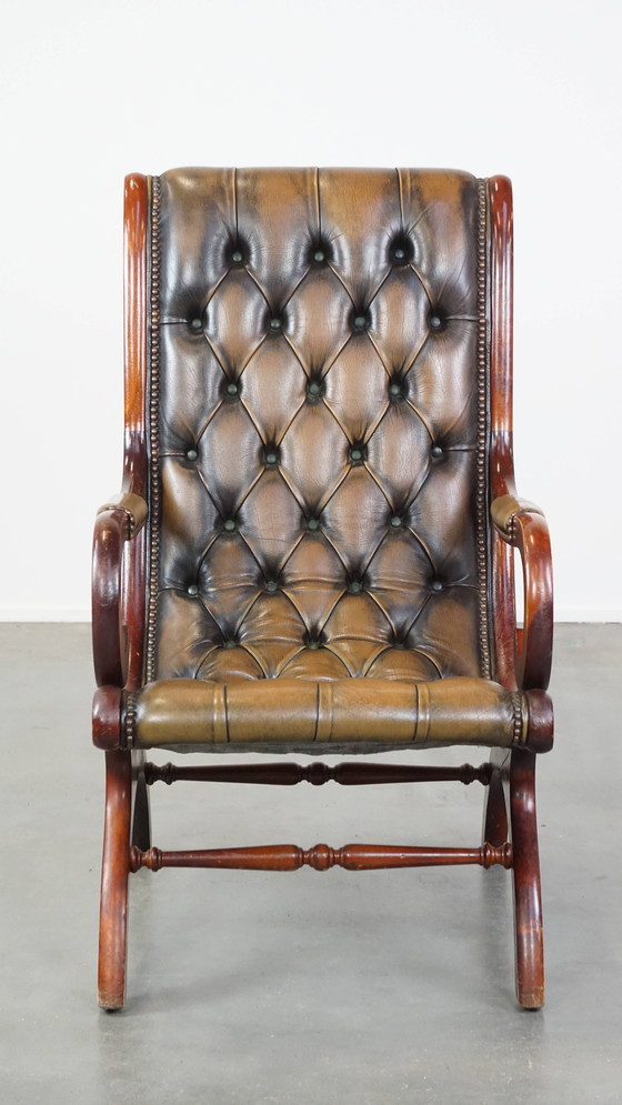 Image 1 of Green Vintage Chesterfield Armchair