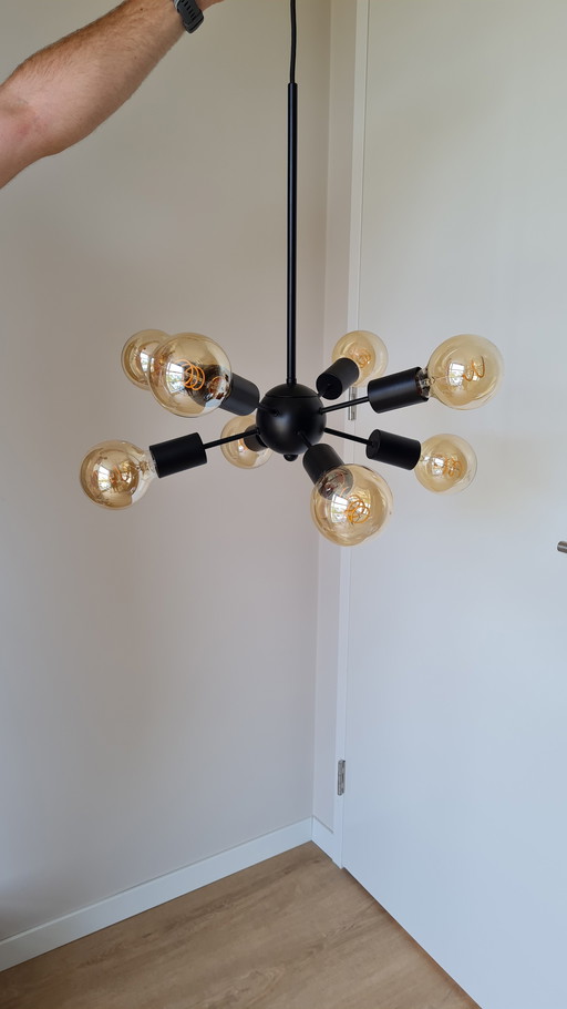 2x modern pendant lights with LED bulbs