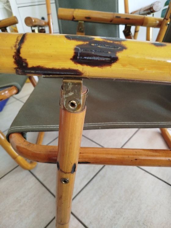 Image 1 of 3x jaren 60 bamboe vouwstoelen 
