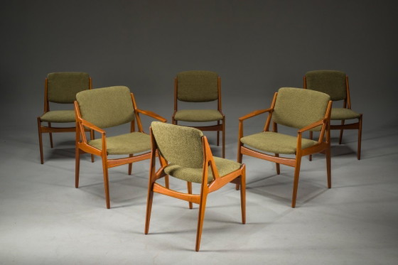 Image 1 of  Chaises Ella Danoises en Teck attribuées à Arne Vodder pour Vamo Sønderborg, 1960s, Set de 6