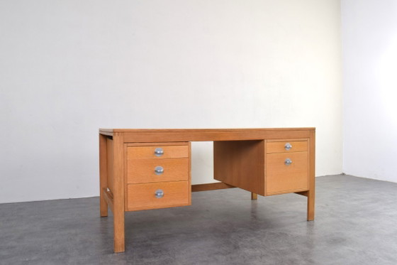 Image 1 of Mid-Century Oak Desk by Chr. Rasmussen for Randers Møbelfabrik, 1970s.