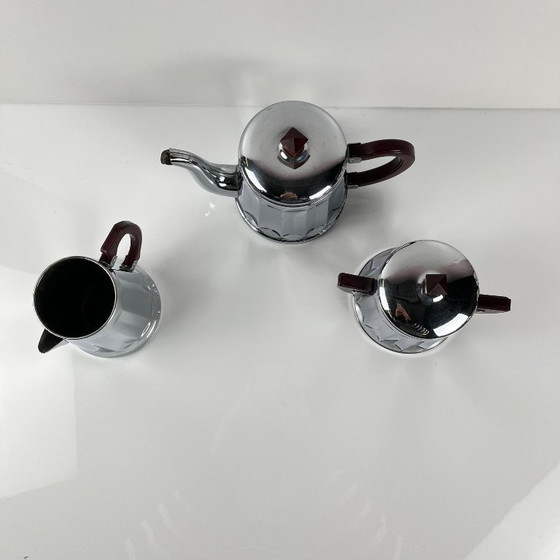 Image 1 of Set da caffè vintage in metallo cromato e bachelite, anni '40/'50
