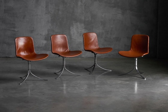 Image 1 of PK9 First Edition Esszimmerstühle von Poul Kjærholm für E. Kold Christensen, Dänemark, 1960er Jahre