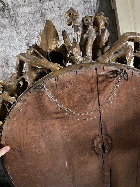 Image 1 of Two antique mirrors with candle holders, three of each