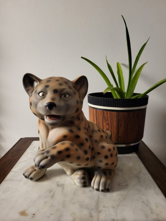 Image 1 of Tiger figurine, vintage, ceramic and hand-painted