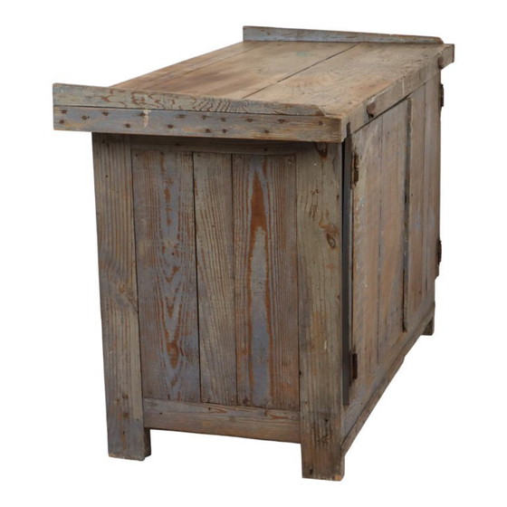 Image 1 of Characterful Old Blue Workbench Sideboard