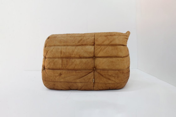 Image 1 of Poltrona angolare vintage Togo in pelle cognac di Michel Ducaroy per Ligne Roset