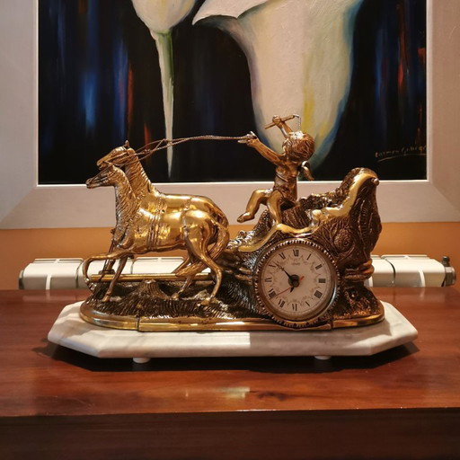 BRONZE KLOK MET ANGEL