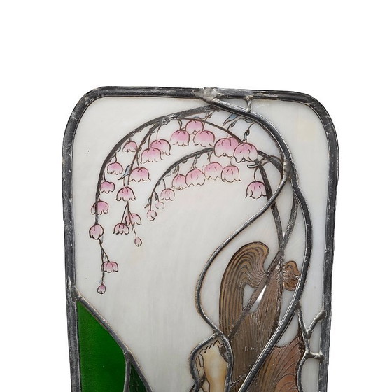 Image 1 of French Art Nouveau stained glass window, circa 1900