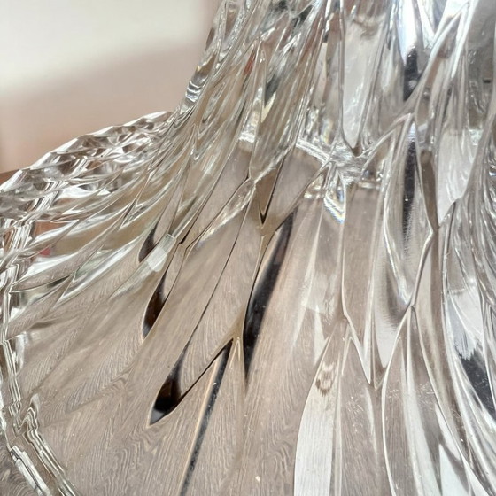 Image 1 of Peill & Putzler vintage crystal glass table lamp, made in Germany with modern lampshade.