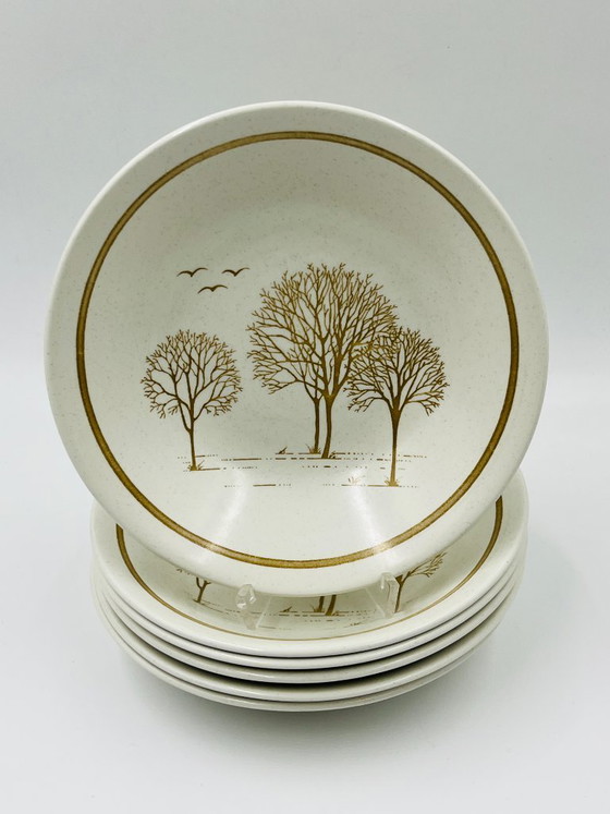 Image 1 of Set di 6 piatti fondi Churchill Homespun Trees