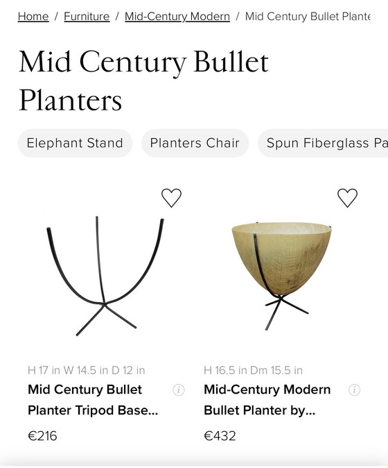 Image 1 of VASO A PROIETTILE ANNI '50/'60 VINTAGE VASO PER PIANTE SU 3 GAMBE