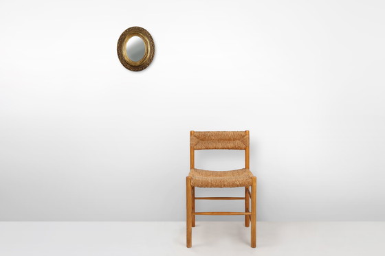 Image 1 of French Baroque Style Oval Mirror in Gilded Wood with Floral Decorations