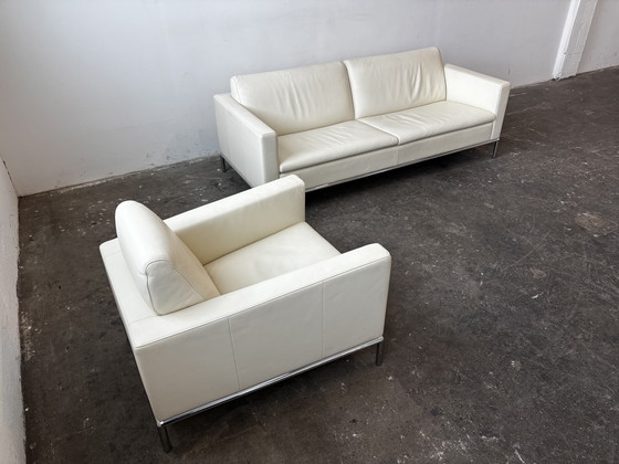 Image 1 of De Sede DS-4 designgroep leren bank fauteuil