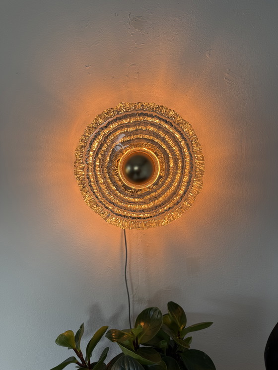 Image 1 of Applique murale vintage en verre dépoli, Peil & Putzler, années 1970