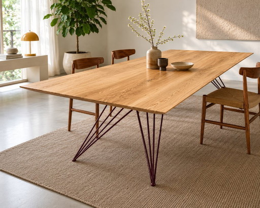 Oak Table With Design Frame Bordeaux