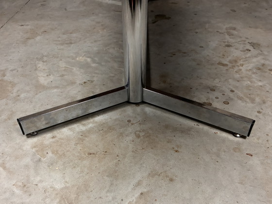 Vintage Dining Table Chrome Teak Minimalist – Wood (photo 9 of 10)