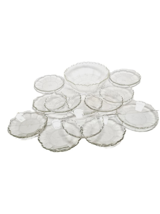 Duitse Biedermeier dessertset, jaren 1850, set van 13 – Tafelwaar, Glass (photo 15 of 17)