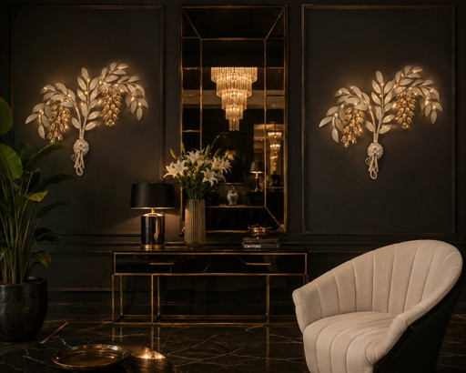 WANDLAMP PIOGGIA D'ORO, HANS KÖGL, ITALIË, JAREN 60