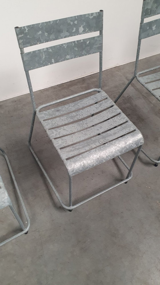 Vintage Stackable Designer Garden Chairs Galvanized Garden Chair – Dining chairs, Metal (photo 10 of 13)