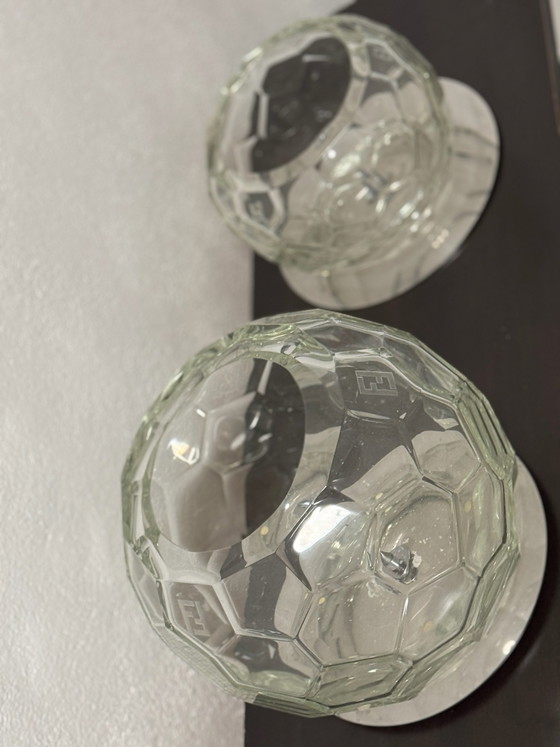 Fendi Casa Heavy Crystal Glass Sphere Vases (Set of 2) (photo 6 of 8)