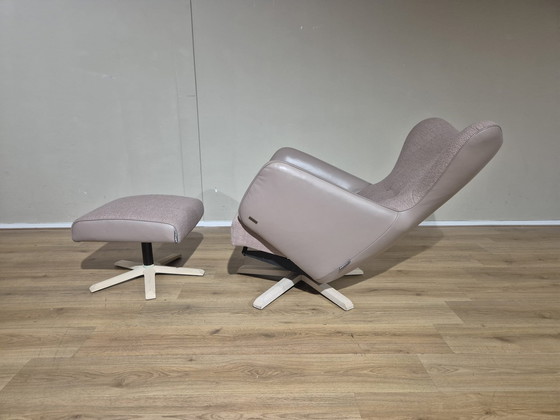 Image 1 of Fauteuil relax réglable Ashley - Rose ancien - Cuir taupe