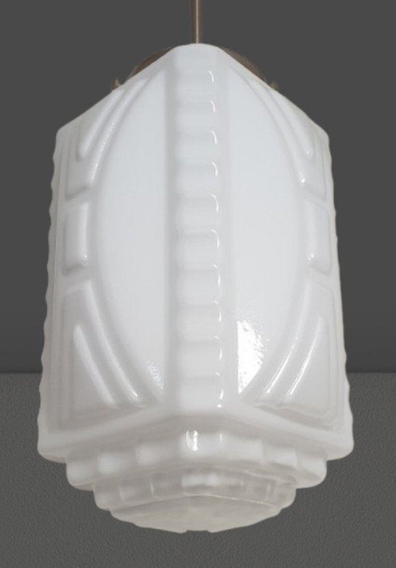 Image 1 of Art Deco hanglamp opaline glas 