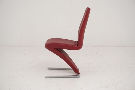 Image 1 of Rolf Benz 7800 Pelle rossa 4 sedie Sedie a sbalzo